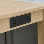 59 Inch Bar Table, Dining Table, Sofa Table with Power Outlet, 3 Upholstered Stools, 4 Piece Bar Table and Chair Set for Living Room, Dining Room, Kitchen