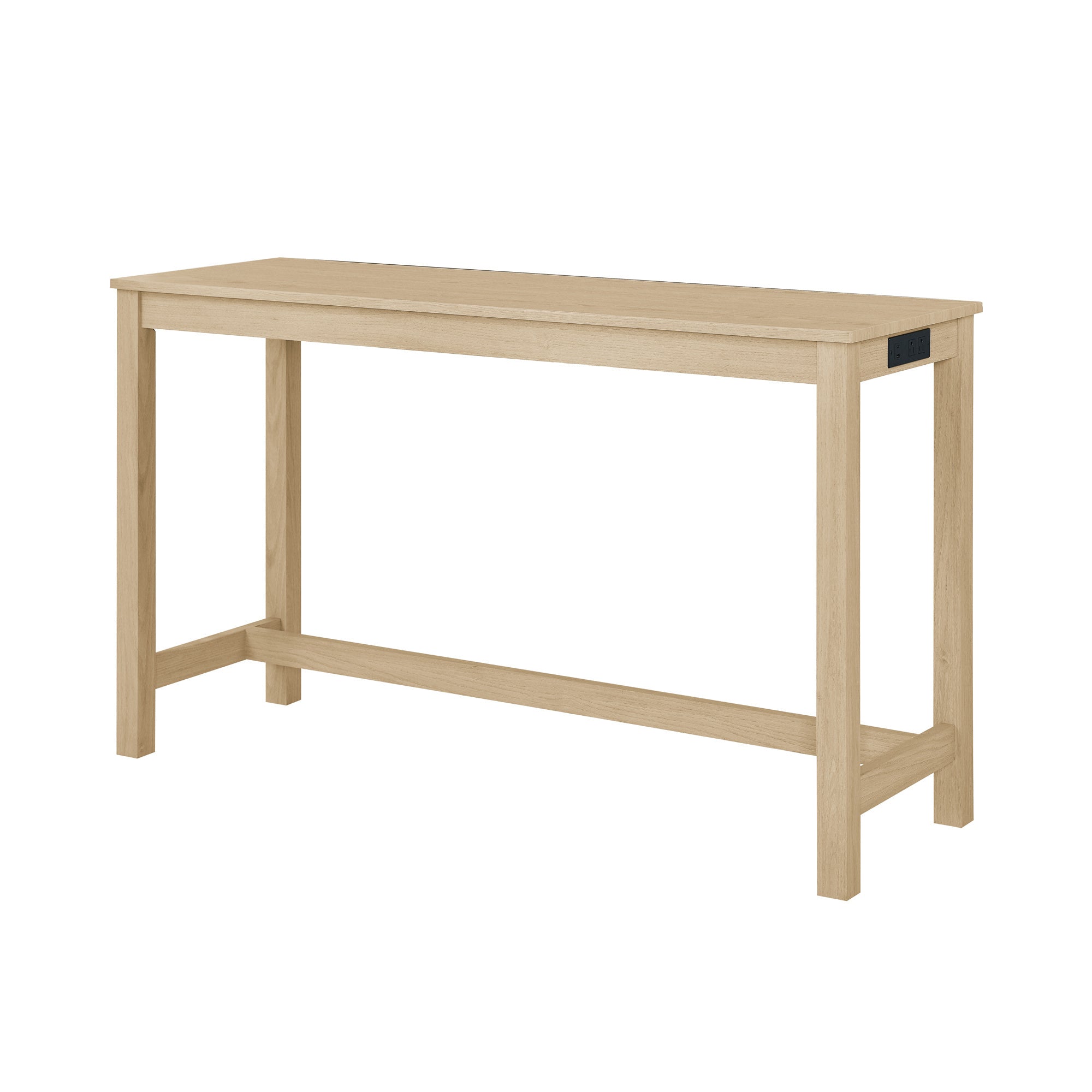 59 Inch Bar Table, Dining Table, Sofa Table with Power Outlet, 3 Upholstered Stools, 4 Piece Bar Table and Chair Set for Living Room, Dining Room, Kitchen