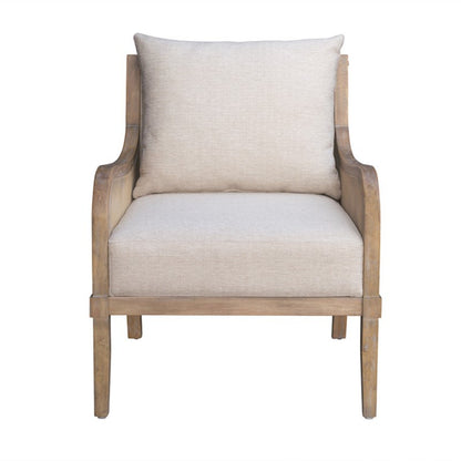 Lily Pond Collection Cane Accent Chair with Removable Back Cushion Beige Solid Wood Accent Chair