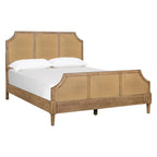 Lily Pond Woven Cane Queen Platform Bed Natural Wood Toasted Almond Finish 63x86 Inches Bed Frame