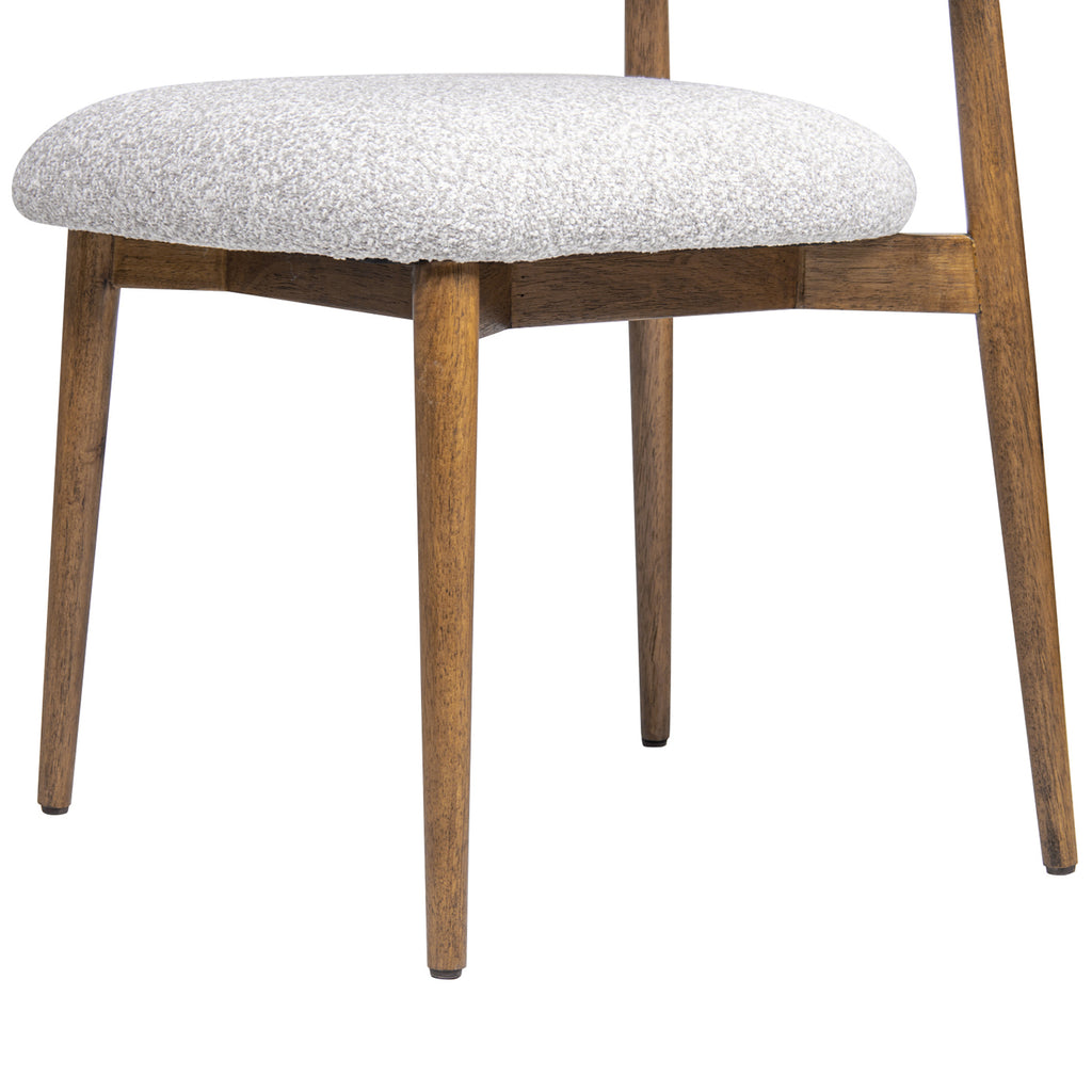 Locke 20.5' Modern Upholstered Dining Chair with Wood Frame, Salt & Pepper Boucle