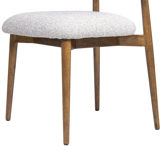 Locke 20.5' Modern Upholstered Dining Chair with Wood Frame, Salt & Pepper Boucle