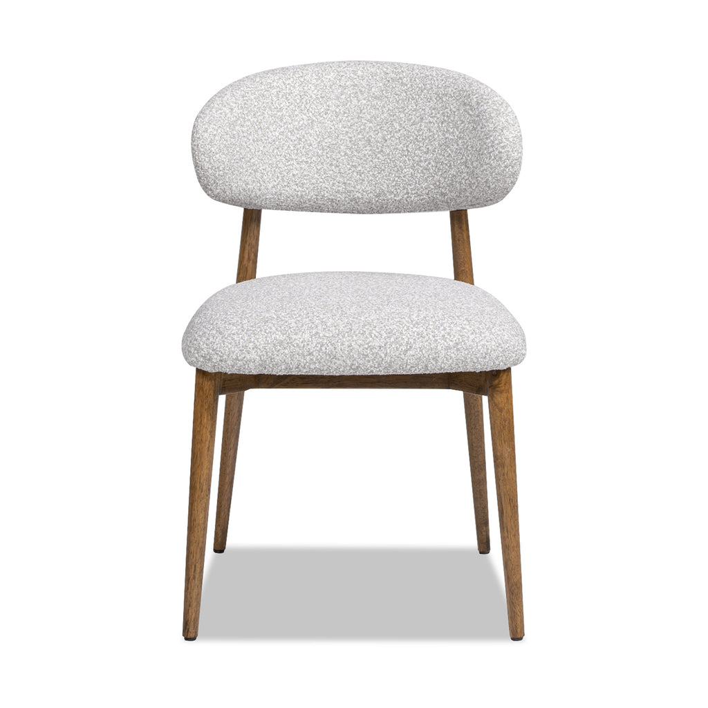 Locke 20.5' Modern Upholstered Dining Chair with Wood Frame, Salt & Pepper Boucle