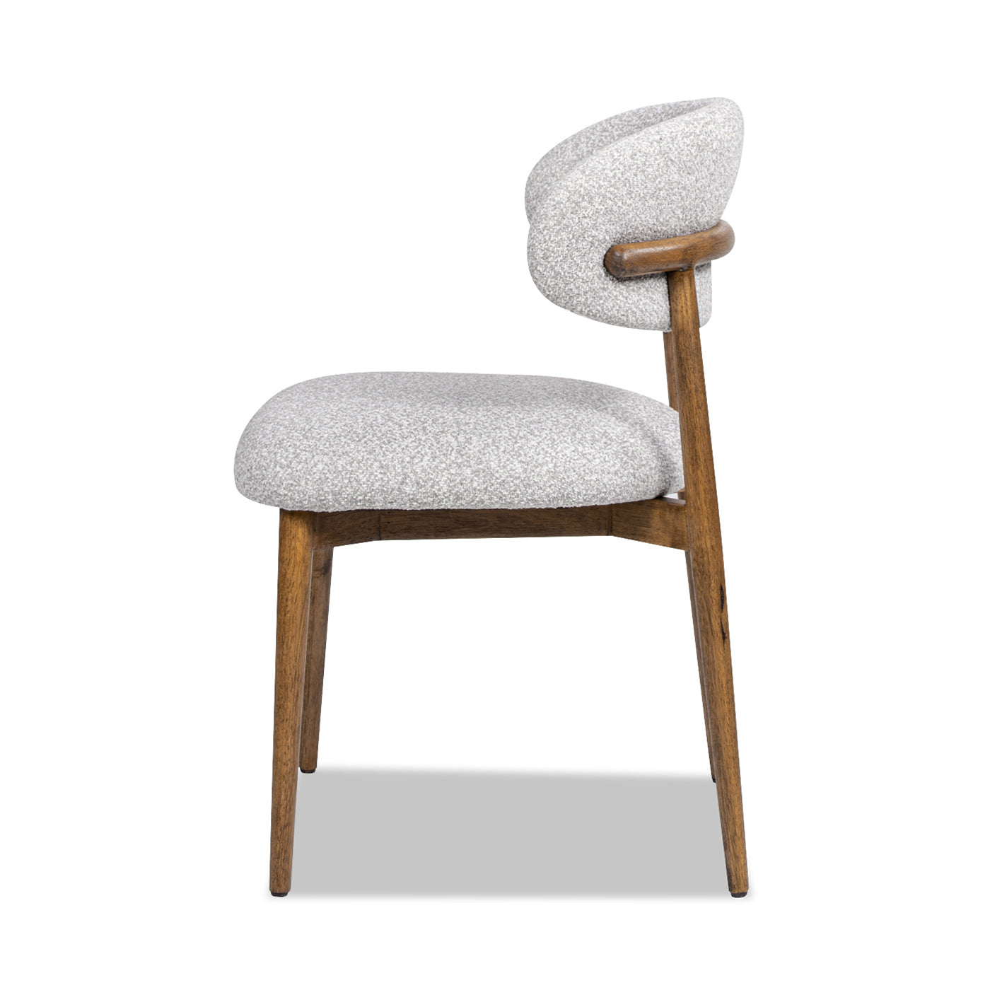 Locke 20.5' Modern Upholstered Dining Chair with Wood Frame, Salt & Pepper Boucle