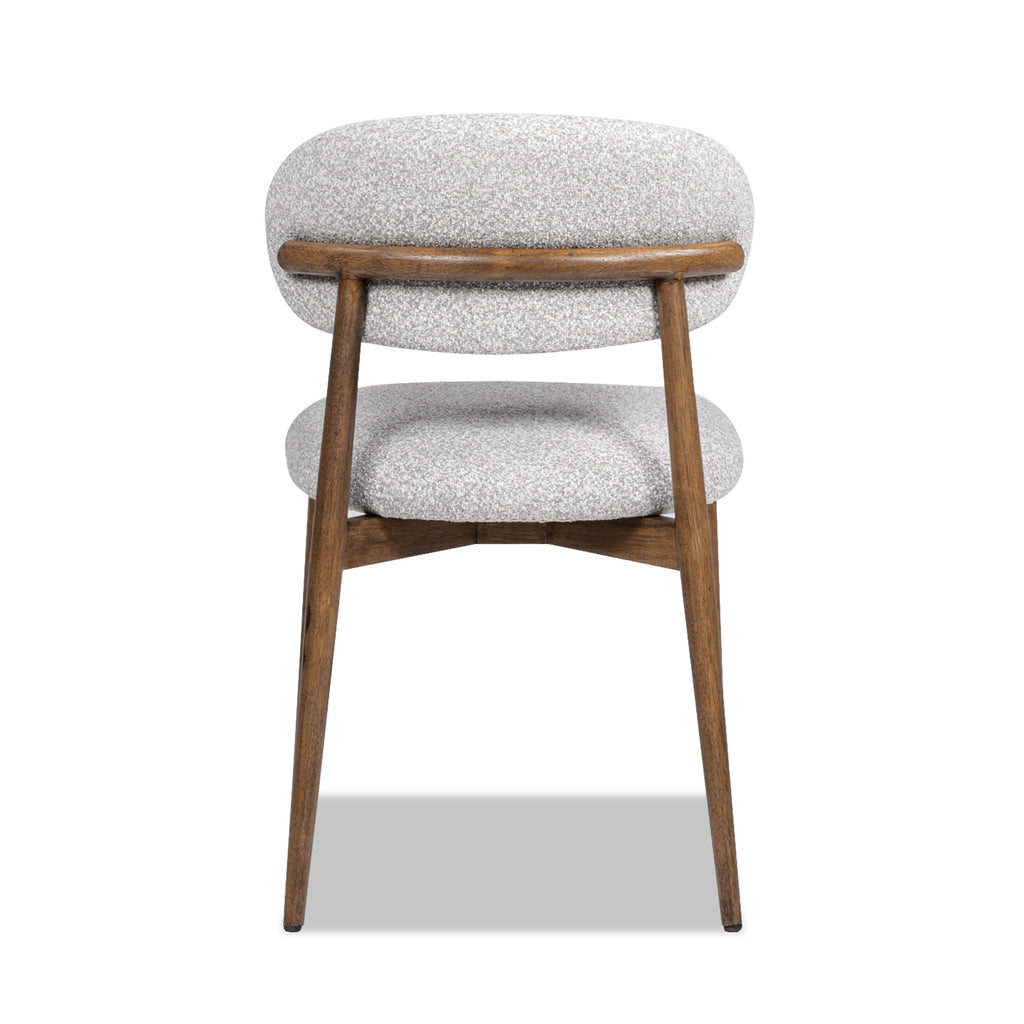 Locke 20.5' Modern Upholstered Dining Chair with Wood Frame, Salt & Pepper Boucle