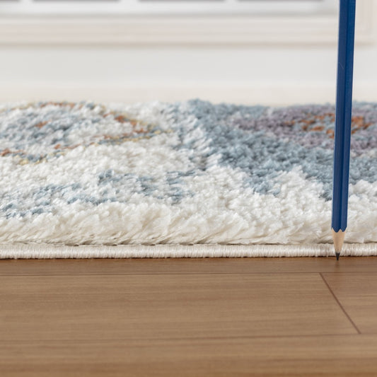 Loft Shag GC_CZY1007 Ivory 5 ft. 3 in. x 7 ft. Shaggy Area Rug - Groovy Boardz