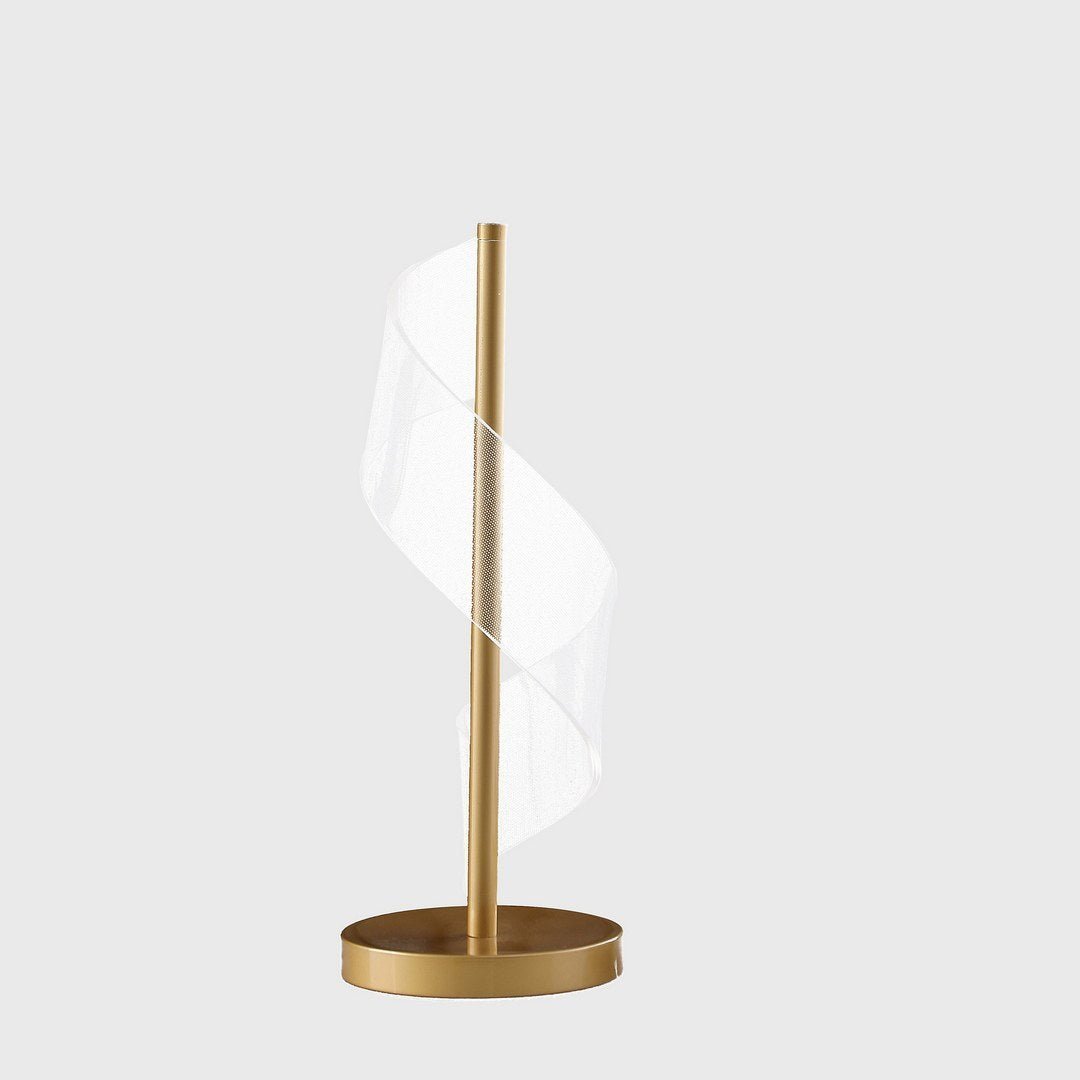 18.75" In Dinamo Modern "S" Wave Swirl Acrylic Led Brushed Gold Table Lamp - Groovy Boardz