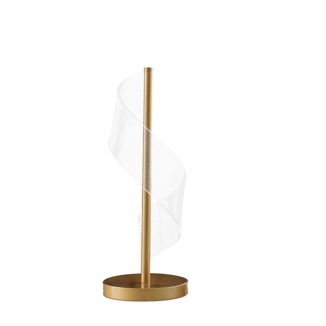 18.75" In Dinamo Modern "S" Wave Swirl Acrylic Led Brushed Gold Table Lamp - Groovy Boardz