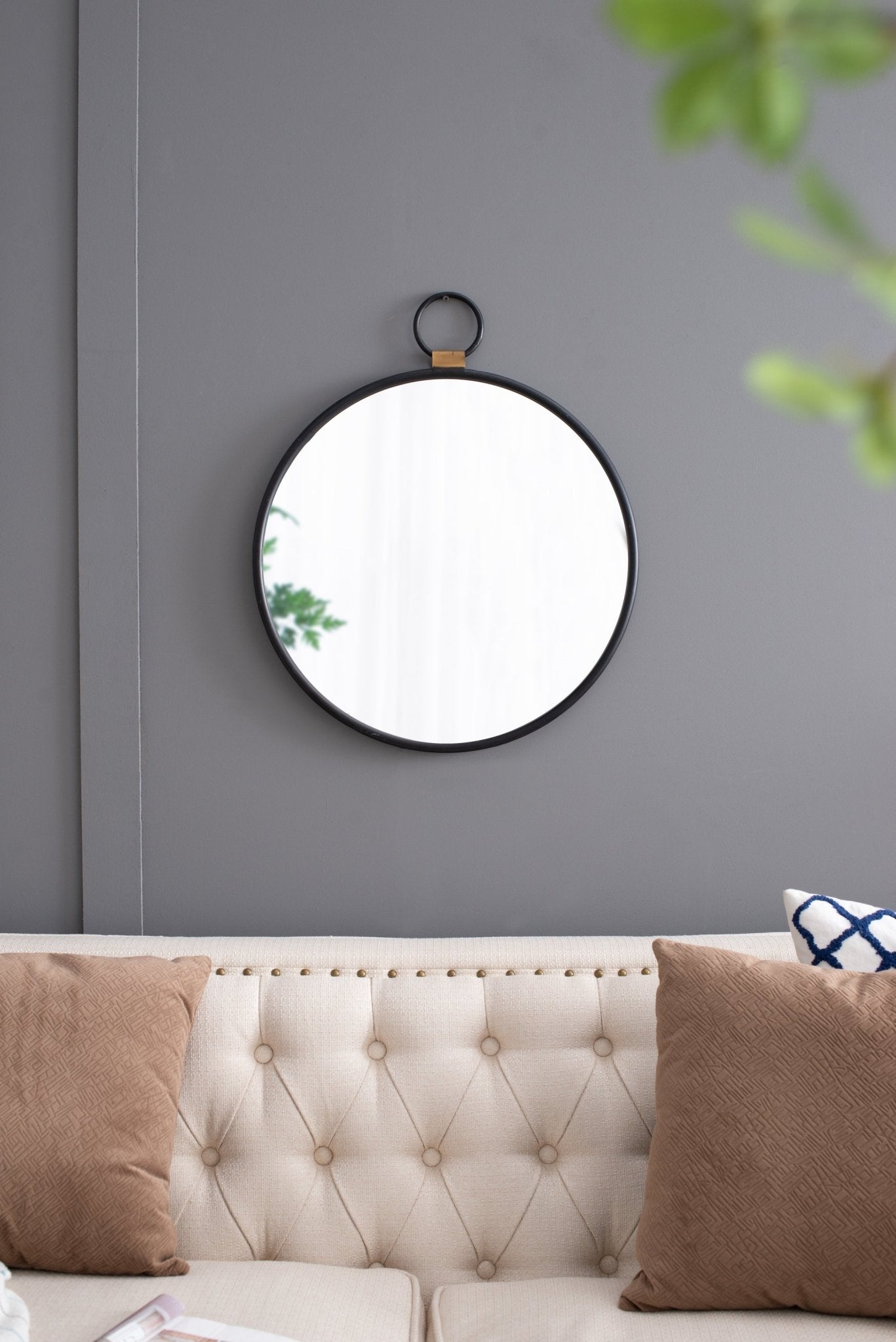 24" x 27" Wall Mirror with Black Frame, Contemporary Minimalist Accent Mirror for Living Room, Foyer, Entryway, Bedroom - Groovy Boardz