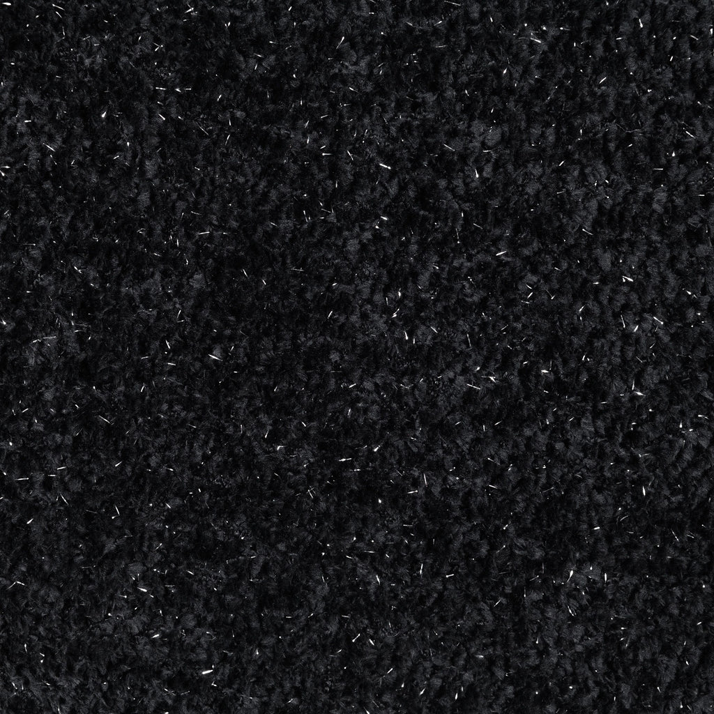 Lucy Black & White Shimmer Fabric Sectional Sofa w/3 Pillows