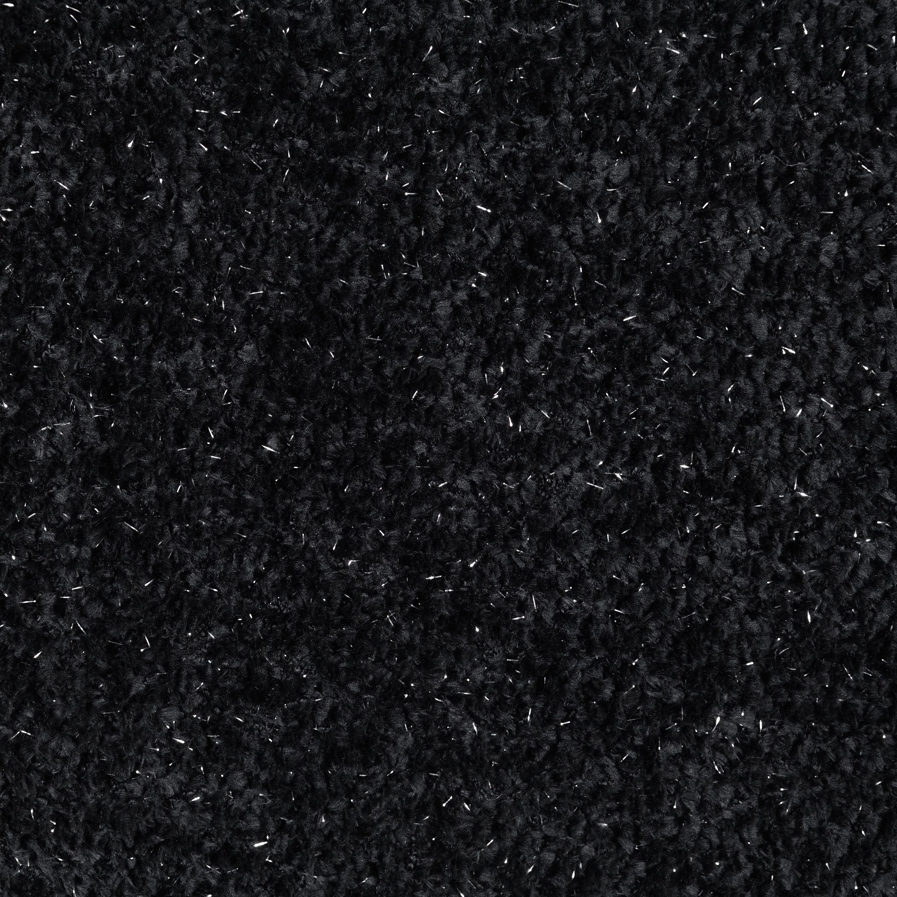 Lucy Black & White Shimmer Fabric Sectional Sofa w/3 Pillows