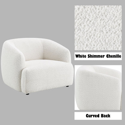 Lucy White Shimmer Fabric Chair