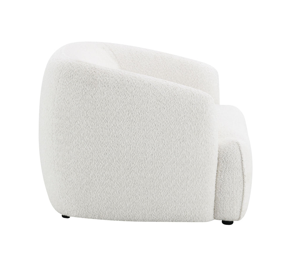 Lucy White Shimmer Fabric Chair