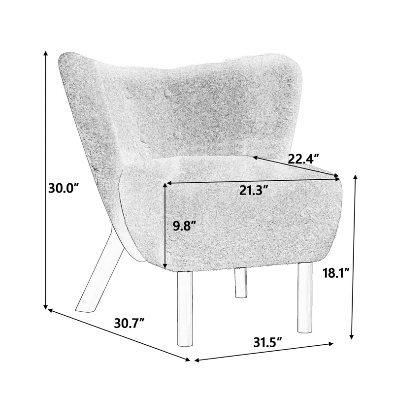 Lumi  Upholstered Wingback Accent Chair