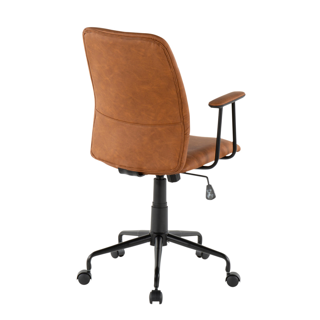 Fredrick Contemporary Office Chair in Brown Faux Leather by Lumisource