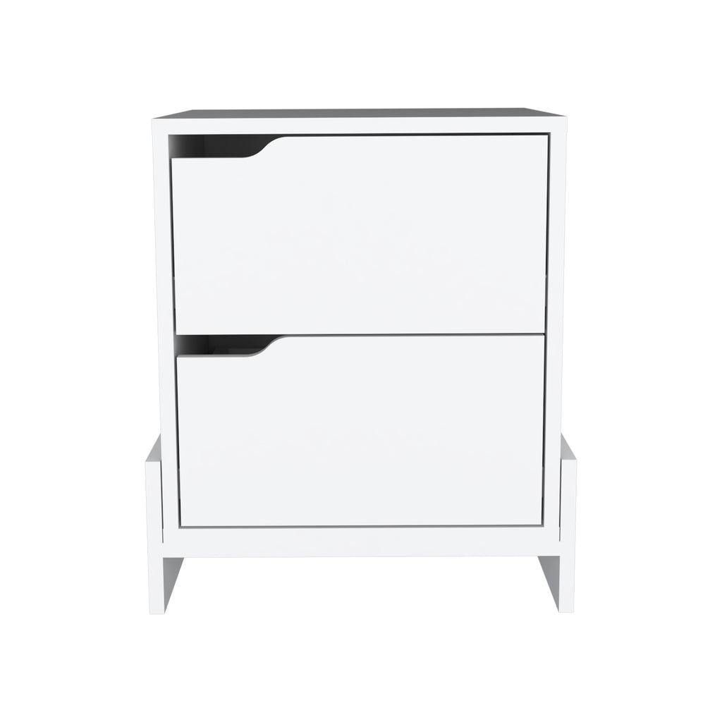 Luss Nightstand, Bedside Table with 2-Drawers