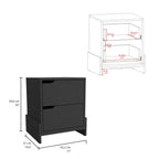 Luss Nightstand, Bedside Table with 2-Drawers - Groovy Boardz