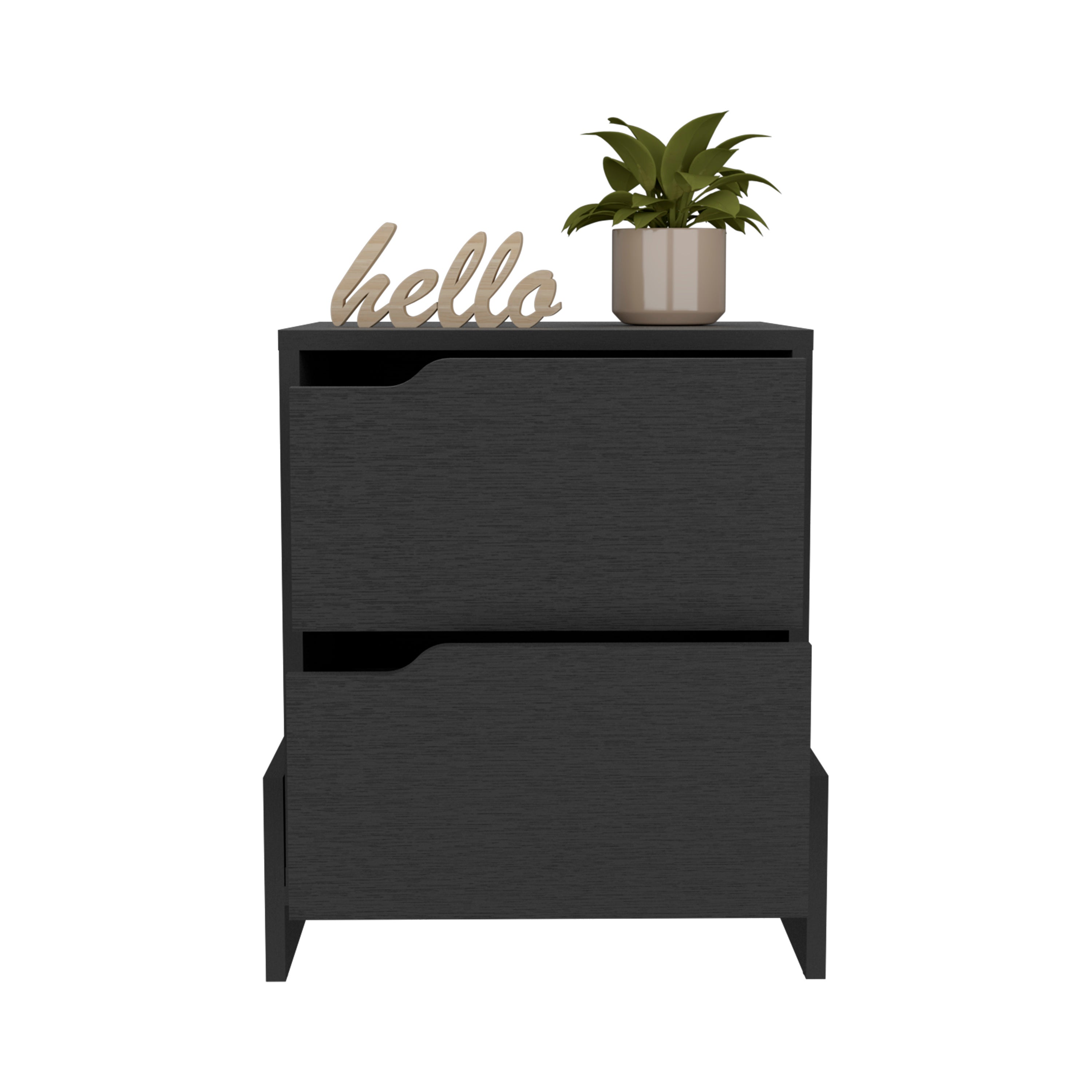 Luss Nightstand, Bedside Table with 2-Drawers - Groovy Boardz