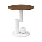 Luxury Antique Brown and White Nesting Coffee Table Set.