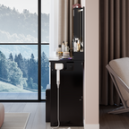 Luxury Black MDF Vanity Table Set with LED Mirror.
