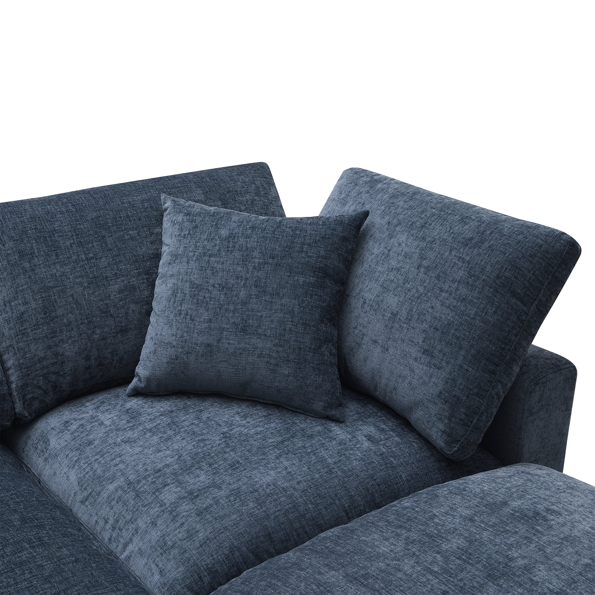 130*65' Modern Modular Cloud Sofa Bed, 6 Seat Chenille Sectional Couch Set with Ottoman,Free Combination,Convertible U Shaped Sleeper Sofa for Living Room, Apartment, 3 Colors - Groovy Boardz