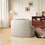 Curved Sectional Sofa, 106.3-inch Oversized Modern Bone-Free Cloud Sofa with 6 Pillows Luxury Chenille Four-Seater Memory Foam Sofa with Deep Seat Design,Light khaki Sectional Sofa