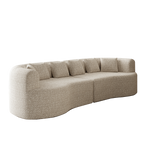 Curved Sectional Sofa, 106.3-inch Oversized Modern Bone-Free Cloud Sofa with 6 Pillows Luxury Chenille Four-Seater Memory Foam Sofa with Deep Seat Design,Light khaki Sectional Sofa