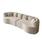 Curved Sectional Sofa, 106.3-inch Oversized Modern Bone-Free Cloud Sofa with 6 Pillows Luxury Chenille Four-Seater Memory Foam Sofa with Deep Seat Design,Light khaki Sectional Sofa