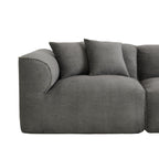 U_Style Luxury living room double-needle cut velvet sofa, 4-seater with pure sponge seat cushions and a detachable footstool, includes 3 throw pillows. Ideal for living rooms, apartments, and more.