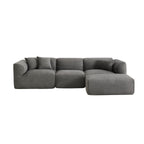 U_Style Luxury living room double-needle cut velvet sofa, 4-seater with pure sponge seat cushions and a detachable footstool, includes 3 throw pillows. Ideal for living rooms, apartments, and more.