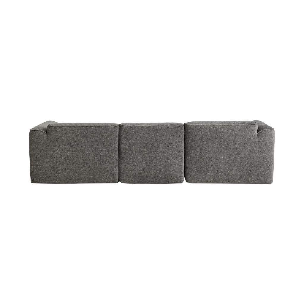 U_Style Luxury living room double-needle cut velvet sofa, 4-seater with pure sponge seat cushions and a detachable footstool, includes 3 throw pillows. Ideal for living rooms, apartments, and more.