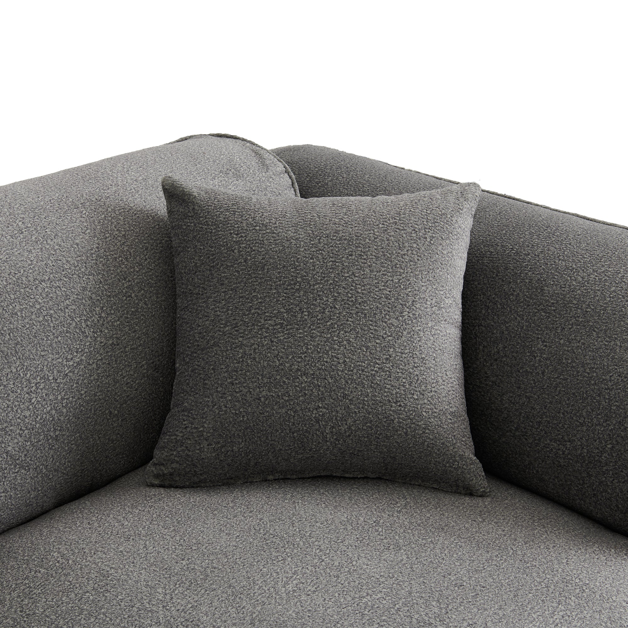 U_Style Luxury living room double-needle cut velvet sofa, 4-seater with pure sponge seat cushions and a detachable footstool, includes 3 throw pillows. Ideal for living rooms, apartments, and more.