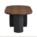 Luxury Industrial Oval Coffee Table, 47.24'' Coffee Table with Storage Drawer, Black Metal Center Table for Living Room