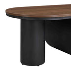 Luxury Industrial Oval Coffee Table, 47.24'' Coffee Table with Storage Drawer, Black Metal Center Table for Living Room