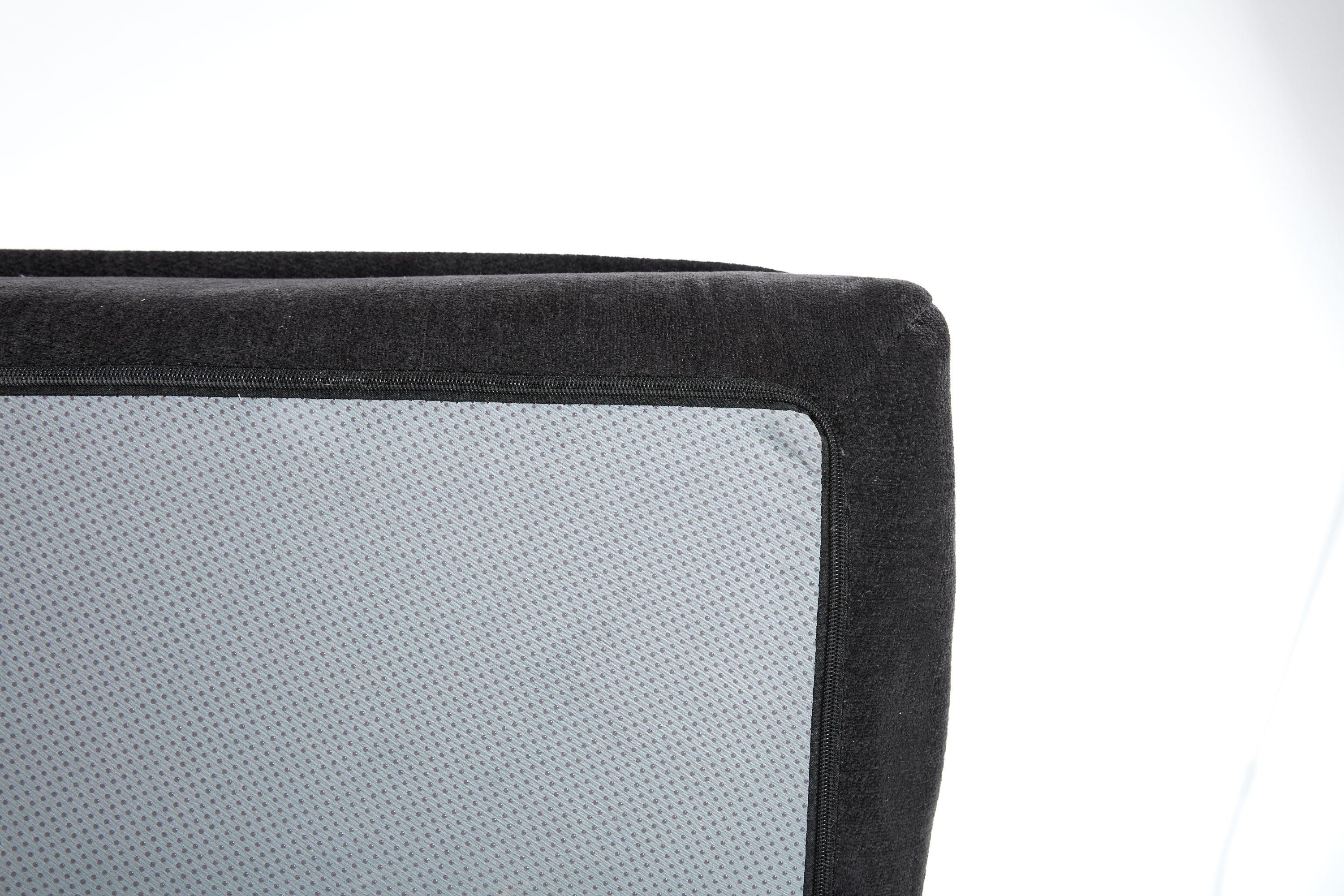 Luxury Minimalist Black Fabric Sectional Sofa with Chaise.