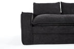 Luxury Minimalist Black Fabric Sectional Sofa with Chaise.