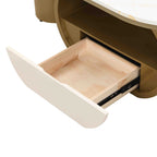 Luxury Modern Oval Coffee Table, 47.24'' Coffee Table with Storage Drawer, Faux Marble Top, Golden Metal Center Table for Living Room