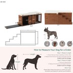 56'L, Furniture Style 2 in 1 Dog Crate with Padded Seat, Sliding Barn Door, Luxury Wooden Dog Kennel, End of Bed Bench Ottoman with Removable Cushion for Bedroom, Living Room, Walnut