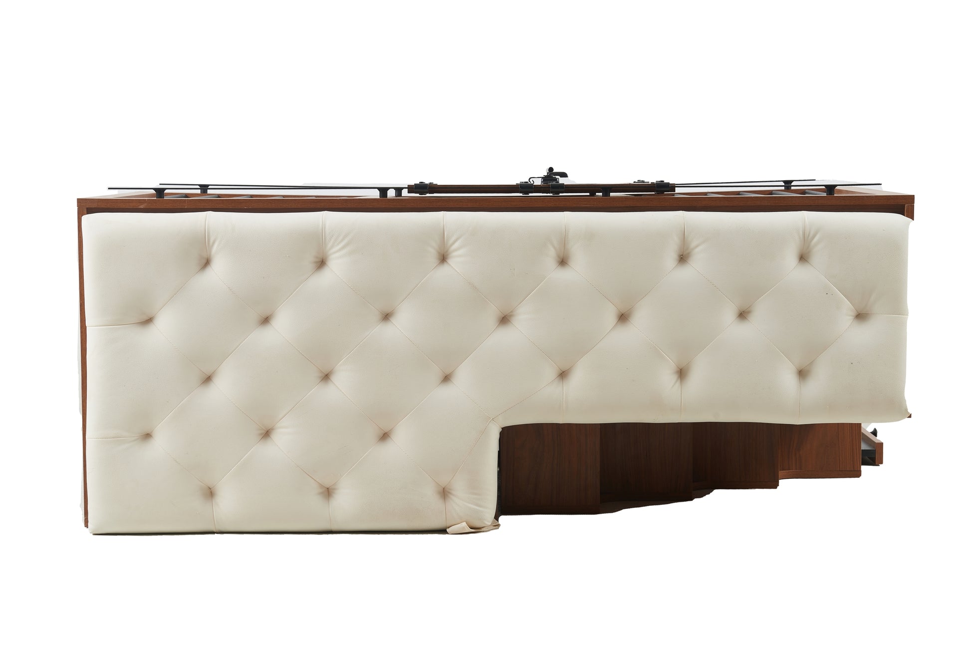 56'L, Furniture Style 2 in 1 Dog Crate with Padded Seat, Sliding Barn Door, Luxury Wooden Dog Kennel, End of Bed Bench Ottoman with Removable Cushion for Bedroom, Living Room, Walnut