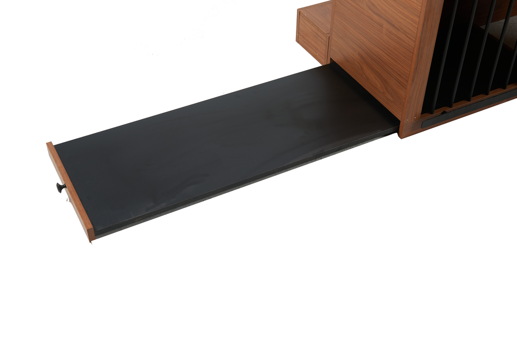 56'L, Furniture Style 2 in 1 Dog Crate with Padded Seat, Sliding Barn Door, Luxury Wooden Dog Kennel, End of Bed Bench Ottoman with Removable Cushion for Bedroom, Living Room, Walnut