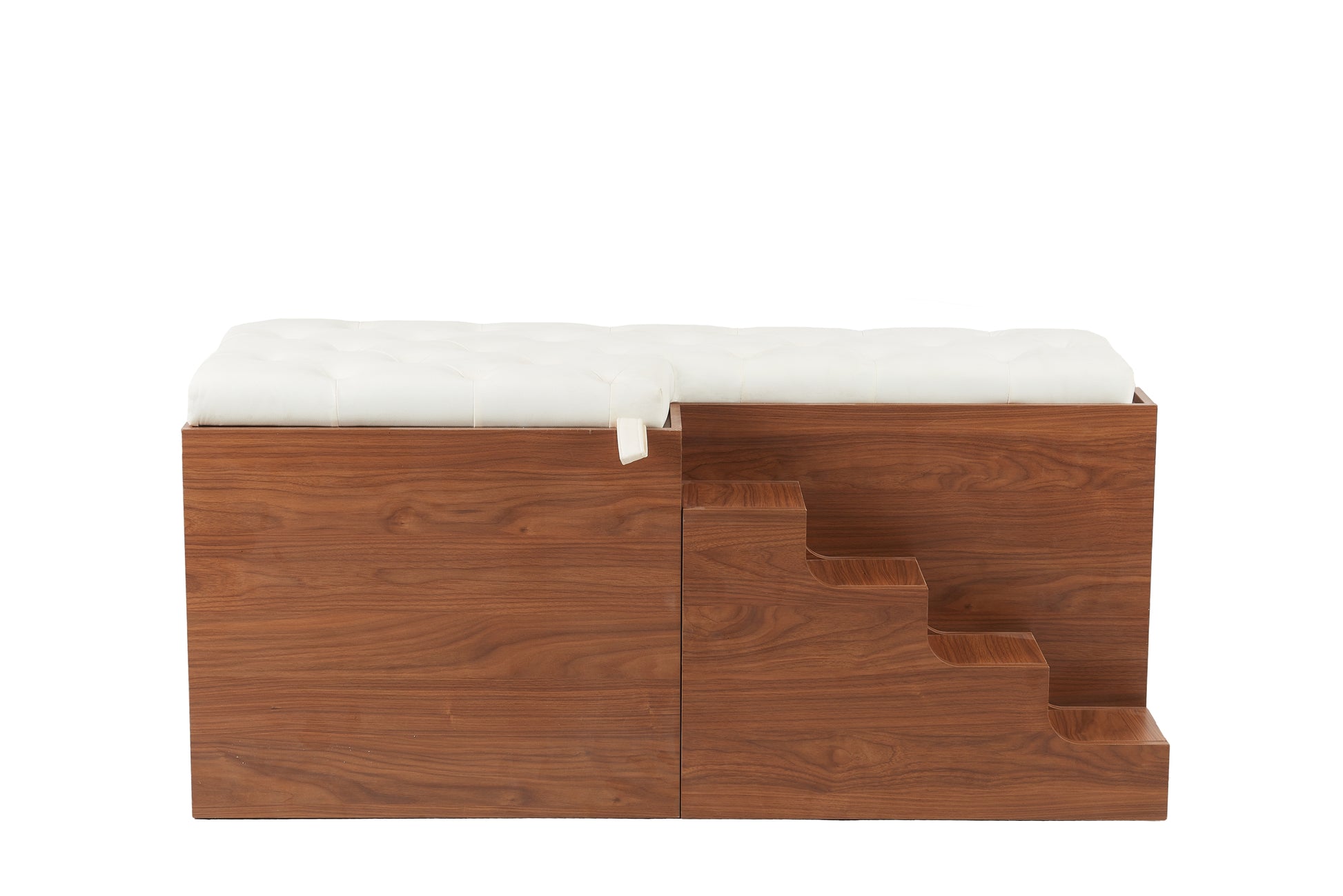 56'L, Furniture Style 2 in 1 Dog Crate with Padded Seat, Sliding Barn Door, Luxury Wooden Dog Kennel, End of Bed Bench Ottoman with Removable Cushion for Bedroom, Living Room, Walnut