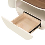 Luxury Oval Coffee Table, 47.24'' Coffee Table with Storage Drawer, White Metal Center Table for Living Room