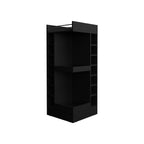 Lyman 46 Tall 3-Tier Corner Bar Cabinet with Fourteen Wine Bottle Cubbies, Living Room, Liquor Cabinet, Storage Cabinet Black