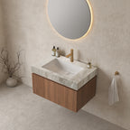 30' MURI Brown Oak Cabinet only, NO Basin and Top, NO Faucet and Sink Cover Bathroom Cabinets