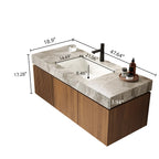 48' MURI Brown Oak Cabinet only, NO Basin and Top, NO Faucet and Sink Cover Bathroom Cabinets
