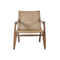 Clearwater Accent Chair Mahogany Wood Frame with Rattan Back and Seat in Natural Finish Accent Chair