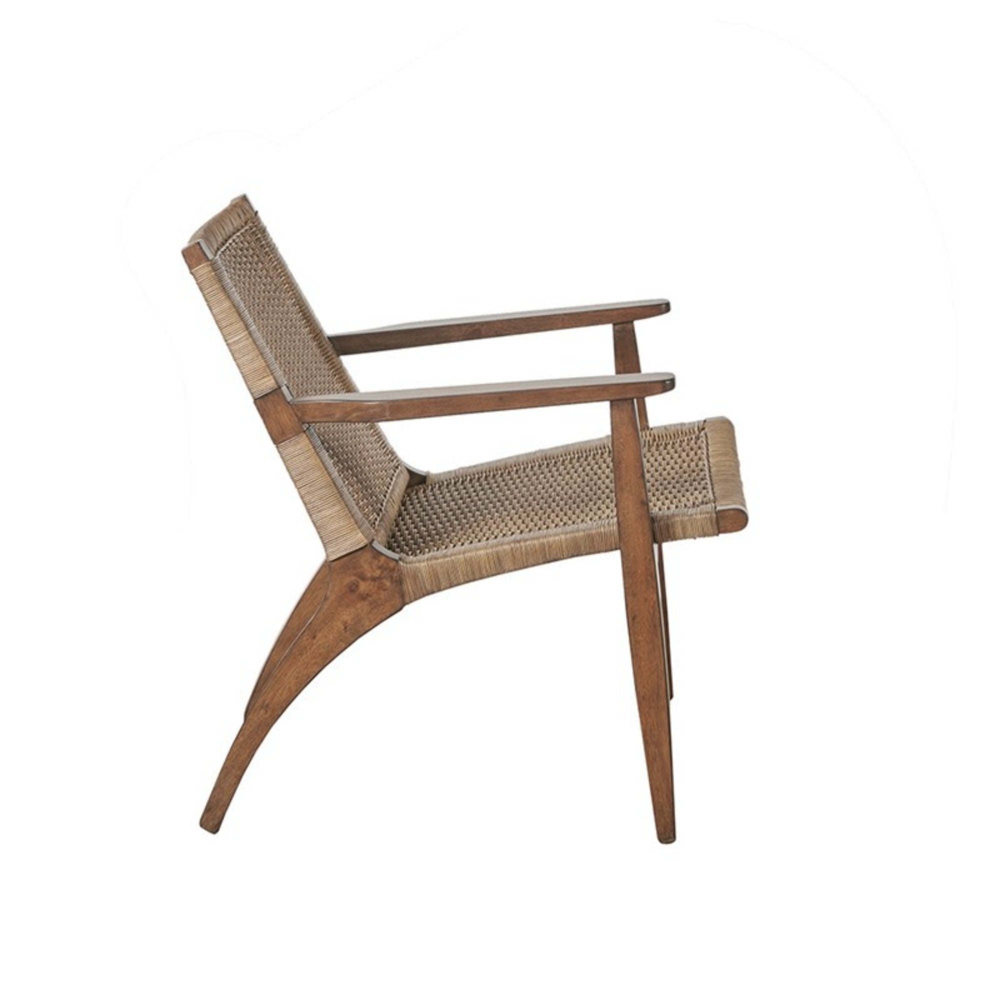 Clearwater Accent Chair Mahogany Wood Frame with Rattan Back and Seat in Natural Finish Accent Chair