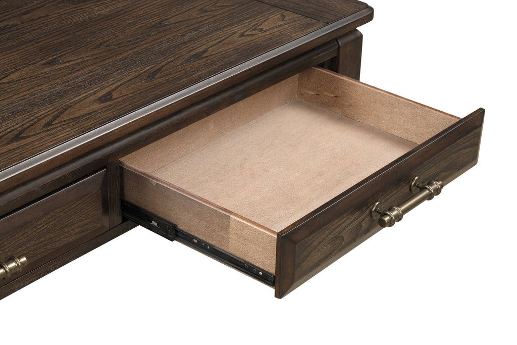 Mahogany Traditional Cocktail Table W/ Storage