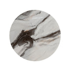 Contemporary Style Round End Table Marble Top Gold Rings Wooden Legs Gold White And Black Finish End Table