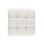 Marcel 36' Bubble Modular Modern Cocktail Ottoman, Ivory White Boucle